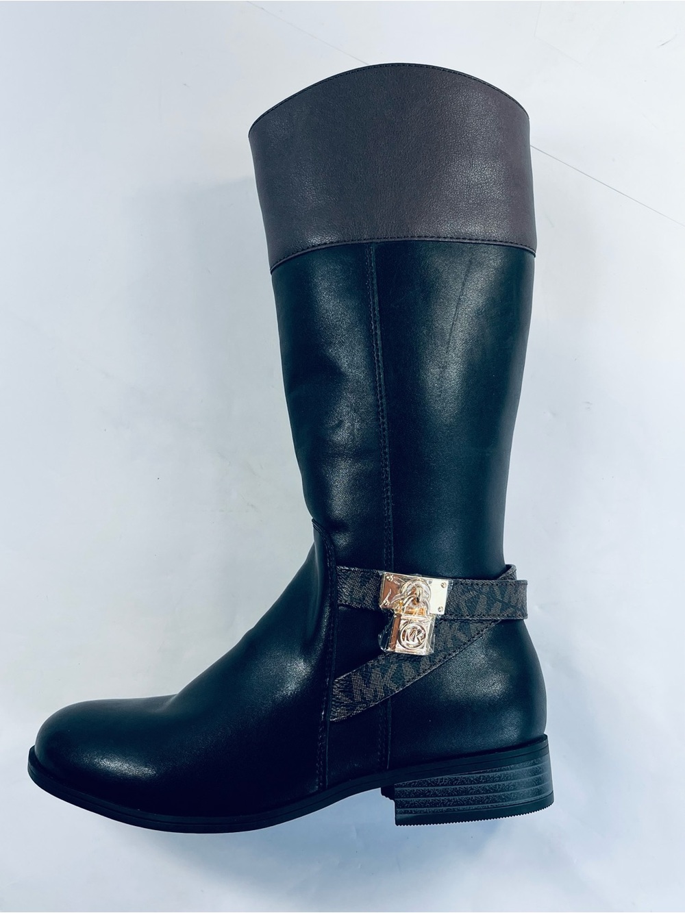 Michael Kors Women's Size:2 Knee High Leather Riding Boots Black Brown NEW